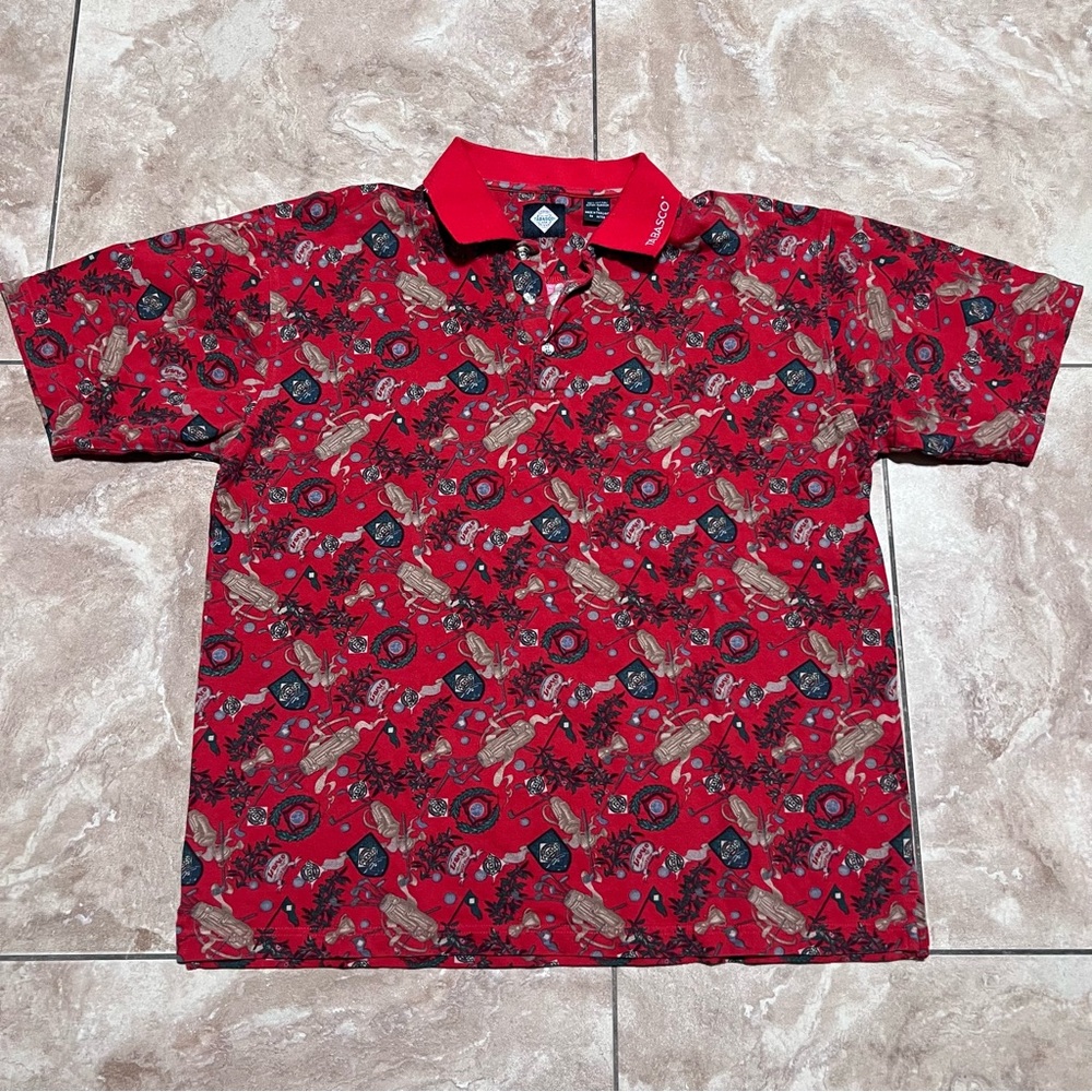 Vintage Tabasco Golf Polo Shirt Red L
